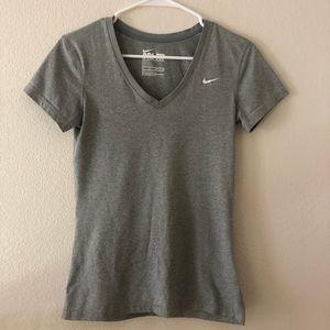 Nike Gray V-Neck Workout Tee